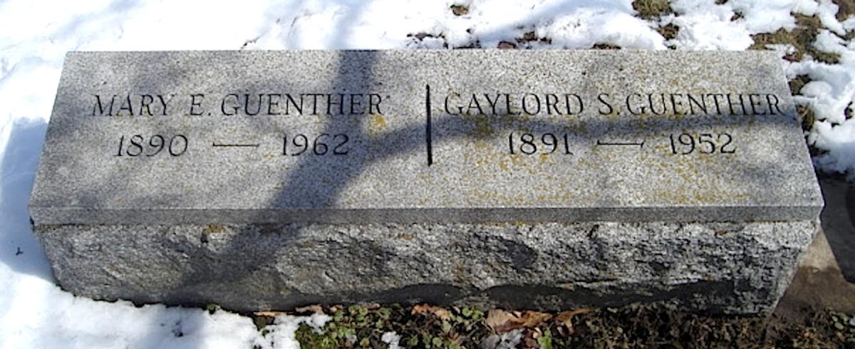 Gaylord Stephen and Mary Ethel Sierk Guenther, Forest Hill Cemetery, Attica, Wyoming County, New York