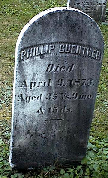 Phillip Guenther (1838-1873), Glenwood Martby Memorial Cemetery, Erie County, New York