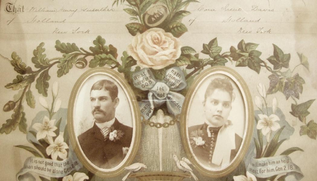 William H Guenther and Cora Irene Davis, 1888 marriage