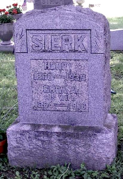 Henry and Cora Almeda Lindsey Sierk, Forest Hill Cemetery, Attica, New York