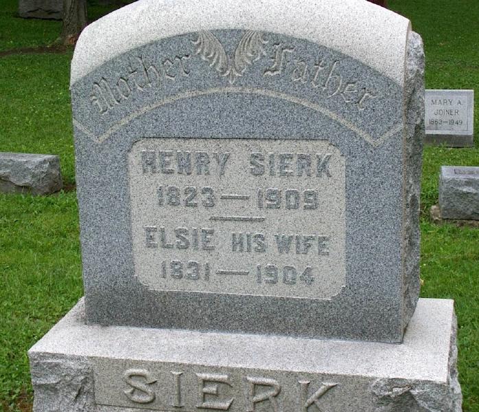 Henry and Elsabe Oldswager Sierk, Forest Hill Cemetery, Attica, Wyoming County, New York