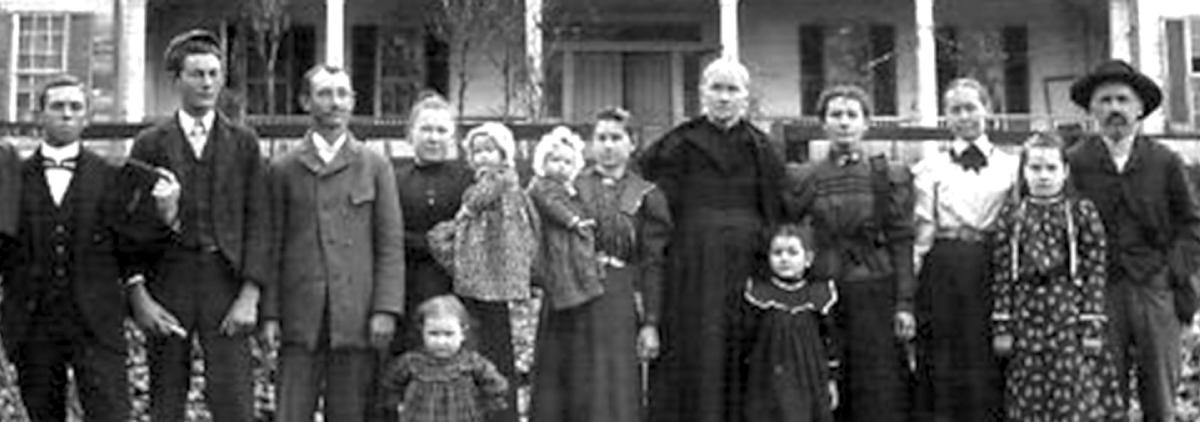 Close-up of family at Greenhill homeplace, 1899