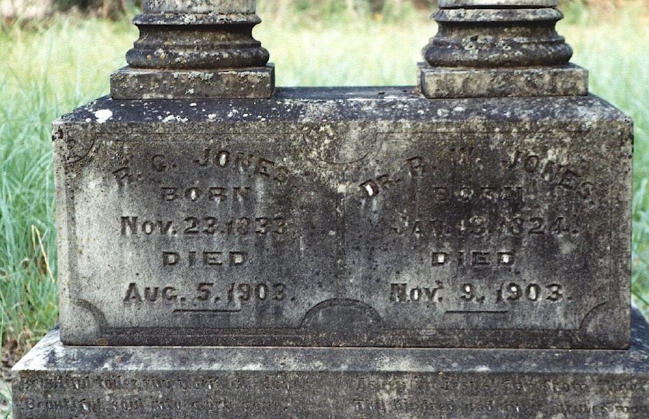 Rebecca Cosnahan Pegues and Dr Richard William Jones, Bright Light Cemetery, Bryan, Brazos County