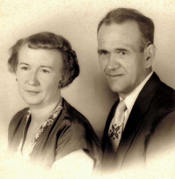 Opal and Irvin Wood, about 1950