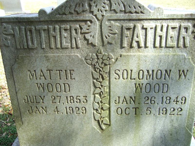 Solomon William and Martha Clarana Reed Wood, Fairview Cemetery, near Richards, Grimes County