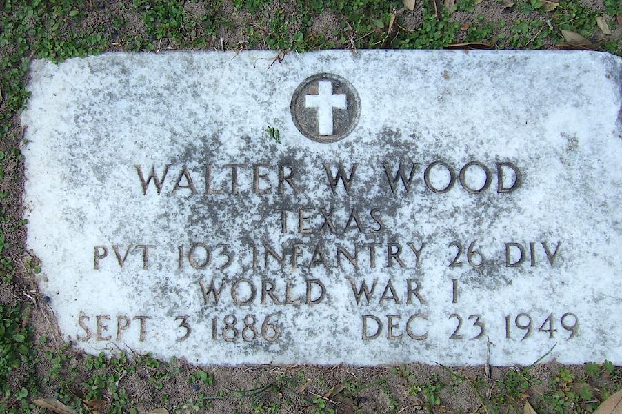 Walter Warren Wood (1886-1949), Fairview Cemetery, near Richards, Grimes County