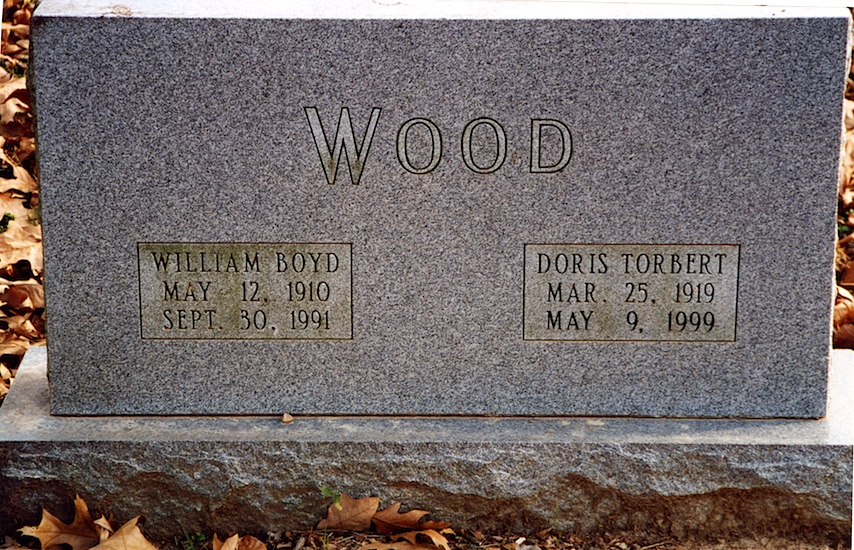 William Boyd and Doris Torbert Wood, Oak Hill Cemetery, Kirkwood