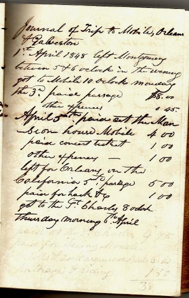 Green Wood Travel Journal (page 8) 1-5 April 1848