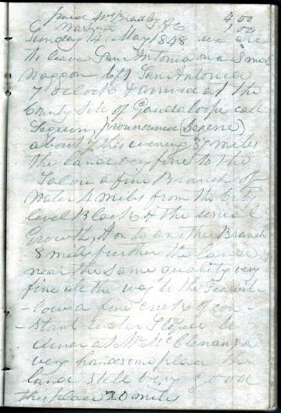 Green Wood Travel Journal (page 56) 13-14 May 1848