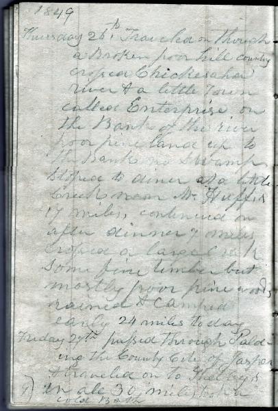 Green Wood Travel Journal (page 73) 26-27 April 1849