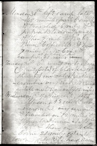 Green Wood Travel Journal (page 96) 30 July - 1 August 1849